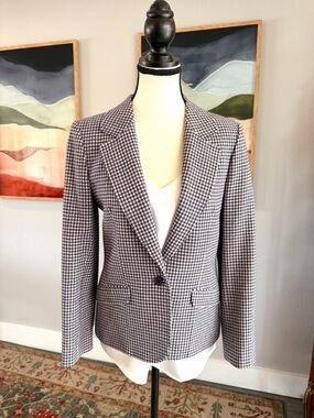 Pendleton Navy & White Houndstooth Wool Jacket